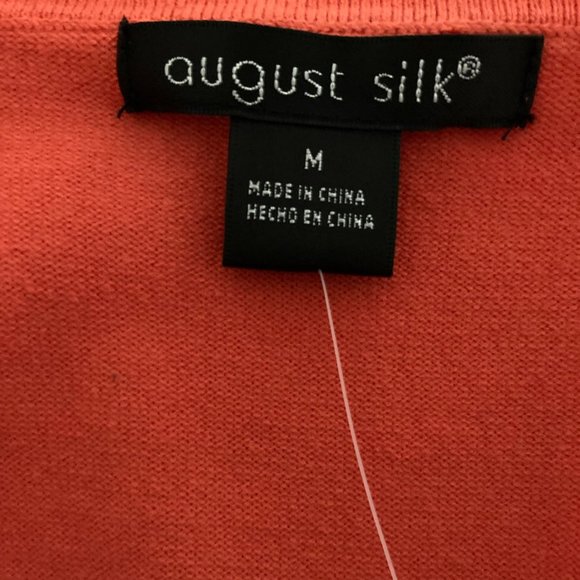 Ladies August Silk Orange Sleeveless Top Size M NWT - Picture 5 of 5